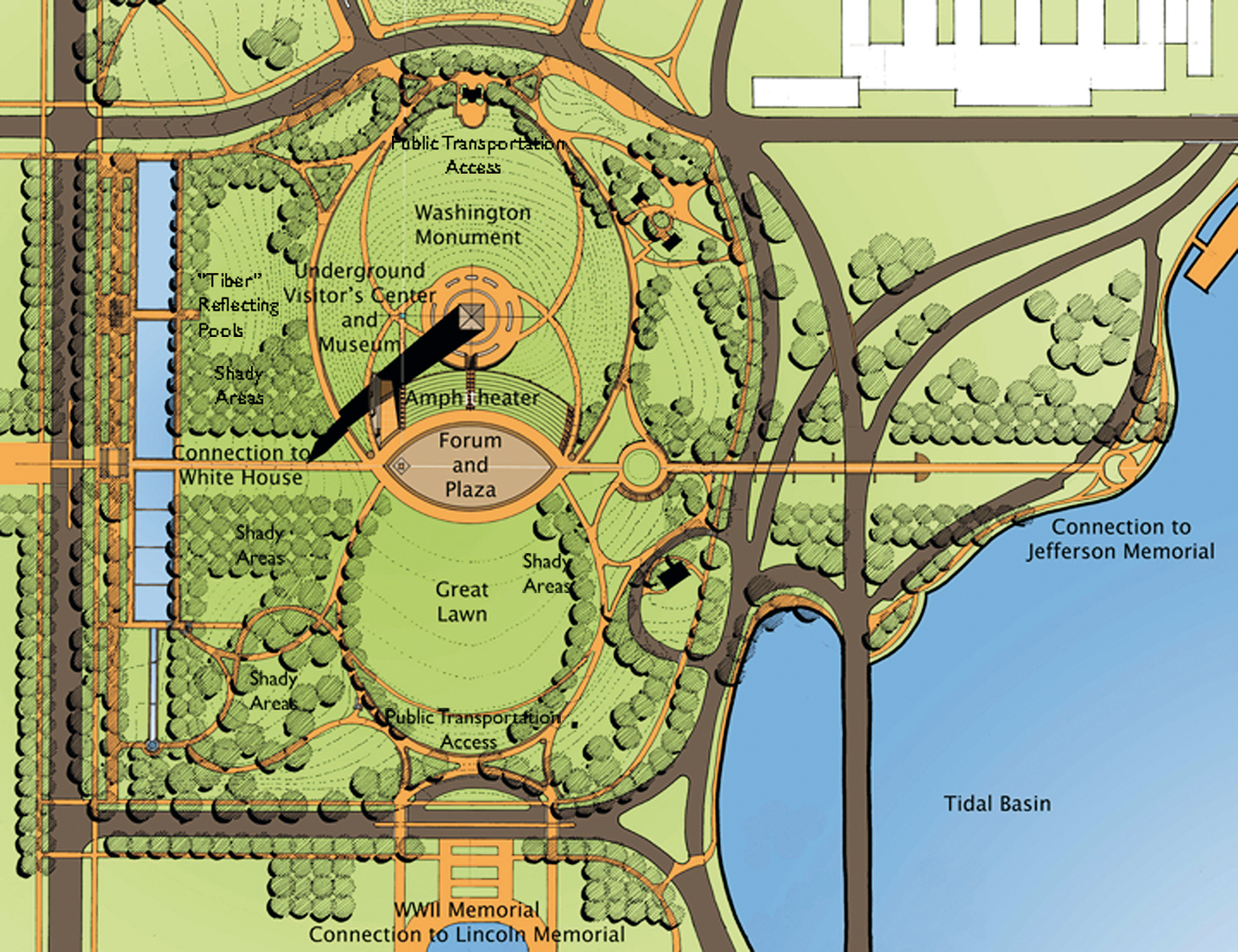 Larea del monumento al presidente a Washington