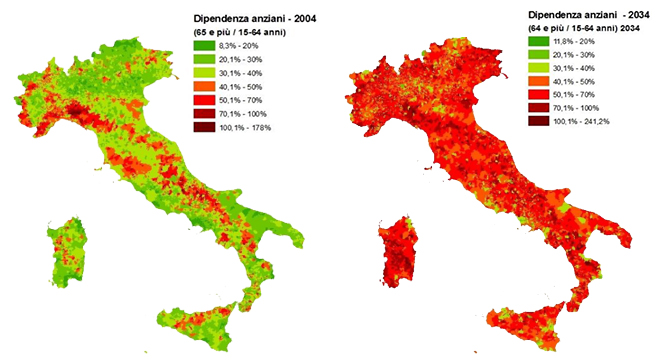 Italia, un paese sempre più vecchio