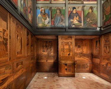 Studiolo di Urbino, il restauro ha cancellato la trabeazione