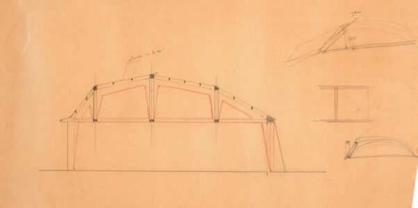 Aviorimesse di Ciampino, schizzi (@CSAC courtesy Pier Luigi Nervi Project)