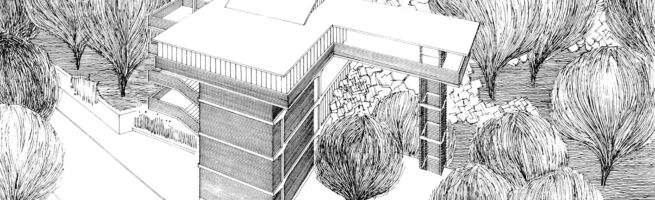 Peppo Brivio, René Pedrazzini, Stazione di partenza della funivia Locarno-Orselina-Cardada (Cantone Ticino), 1951-1952.
Prospettiva (da “Faces”, 1998-1999, n. 45, p. 63)