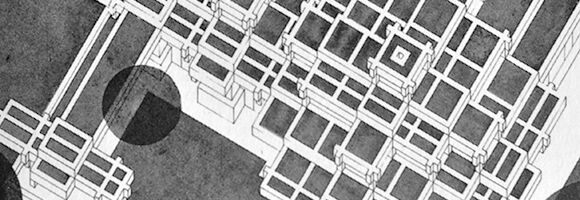 Peppo Brivio, progetto per Casa Koerfer a Moscia (Ascona, Cantone Ticino), 1962-1963.
Assonometria (da Tendenzen. Neuere Architektur im Tessin, a cura di M. Steinmann, Zurigo 1975)