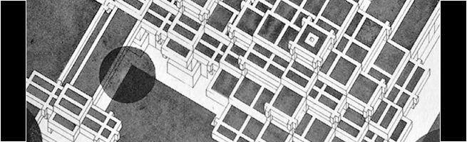 Peppo Brivio, progetto per Casa Koerfer a Moscia (Ascona, Cantone Ticino), 1962-1963.
Assonometria (da Tendenzen. Neuere Architektur im Tessin, a cura di M. Steinmann, Zurigo 1975)