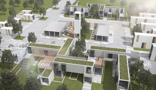 Campo accoglienza con container navali (© YES architekten)