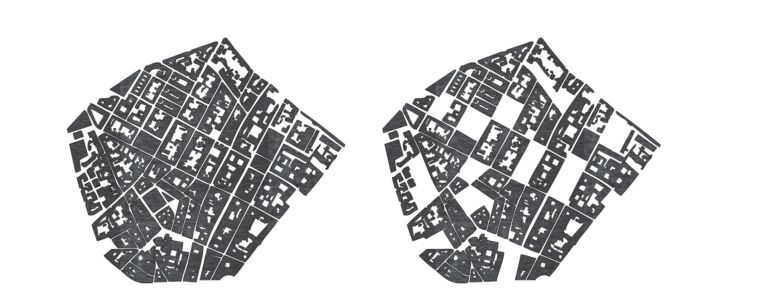 Composizione urbana pre e post sisma: i vuoti