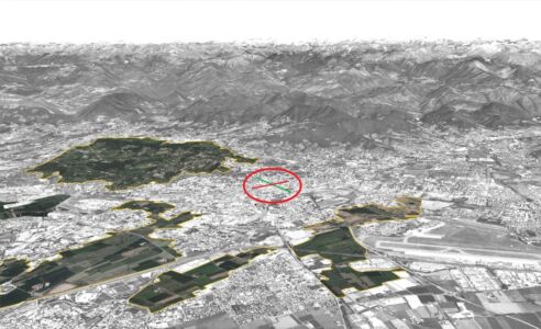 Il centro di Bergamo nel sistema agroambientale della città