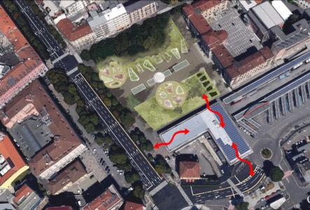 Il "salotto" in piazzale degli Alpini