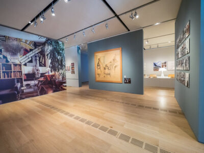 Sala d'ingresso: «I luoghi di Gae» (foto Margherita Borsano)