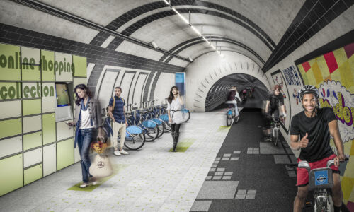 London Underline Cycle Tunnel © Gensler