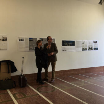 Susanna Mirza (Studio MdAA) con il conte Franz-Ferdinand Huyn (project manager di Palais Campofranco per la società CaDoMa) prima dell'inaugurazione