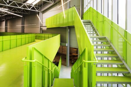 Nuovo magazzino automatico Pedrali, il percorso visitatori (© Filippo Romano)