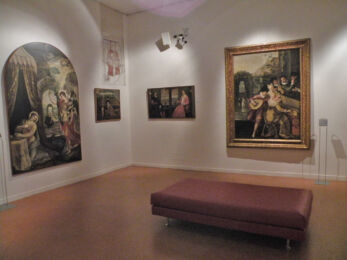 Museo Civico di Santa Caterina. Una delle sale al primo piano (Pinacoteca civica) prima del disallestimento