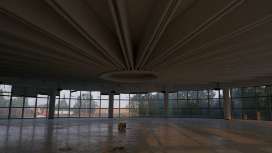 Fabbrica Bugatti oggi: l'interno delledificio circolare