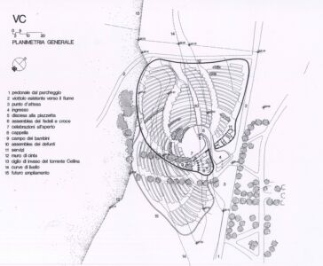 Pianta del cimitero di Vajont © Archivio studio Gresler