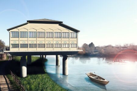 Render del progetto di Recupero Funzionale dell'Edificio Idroscalo © Studio Luisa Marabelli 2016