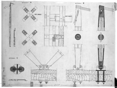 Libreria Veliero, disegno dei particolari
