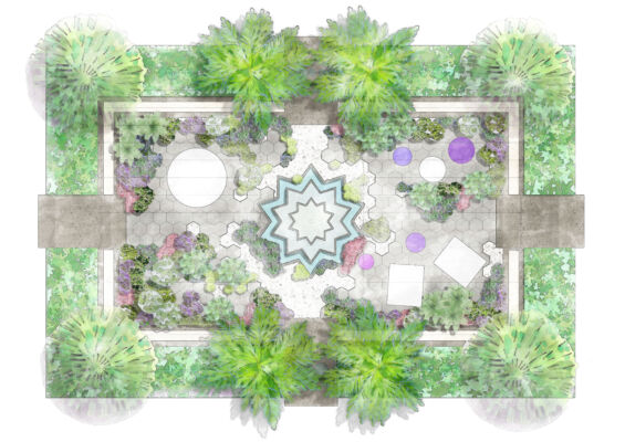 E' un invito all’amicizia e alla fratellanza il progetto della designer arabo – londinese Kamelia Bin Zaal, intitolato Amity e ispirato alla convivialità dei cortili arabi, spazi aperti in cui condividere il piacere di stare insieme.