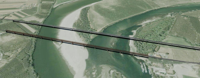 Ponte Arco ribassato 160m (Vista globale)