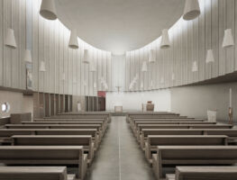 Interno-Vista absidale_Vista assiale aula liturgica (©Andrea Cavicchioli)