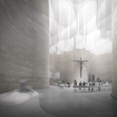 Vista dell’aula liturgica (©MCA, Engram Studio)