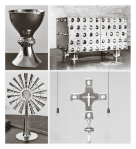 Fritz Schwerdt, Oggetti liturgici per la chiesa di San Lorenzo, Monaco, 1957 (Emil Steffann) (www.fritz-schwerdt.de; www.fritz-schwerdt.de/buch2017/; ©Raphael Schwerdt (Tübingen); ©PHOTO-ANKER, Munich