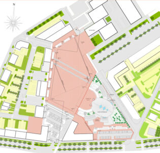 Planimetria della Chiesa della Sacra Famiglia, Paolo Portoghesi (immagine via lamentino.it)