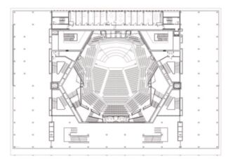 Progetto, pianta con particolare sala concerti