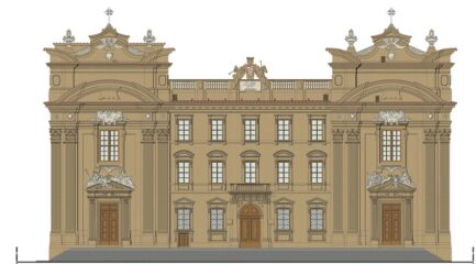 Rendering, Complesso di San Firenze, Prospetto Archittetti Paolieri&Valelá