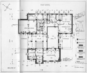 Pianta del piano terra del progetto originale presentato il 13 novembre 1926