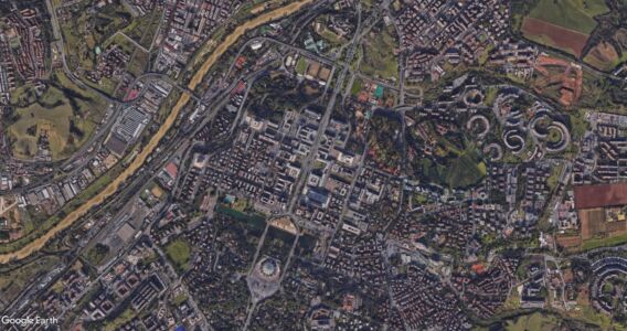 Il quartiere dell'Eur (fonte google earth)