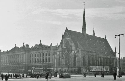 Lipsia, Augusteum e Paulinerkirche, 1947 © Deutsche Fotothek