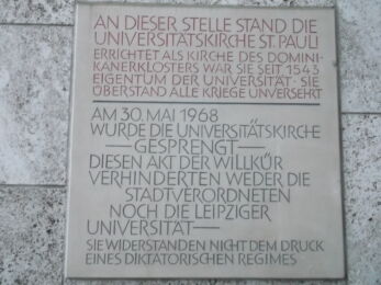 Lipsia, Paulinum, targa commemorativa ©Francesca Petretto