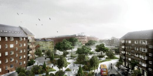 Render di piazza di San Kjeld dopo gli interventi ambientali (© Tredje Natur)