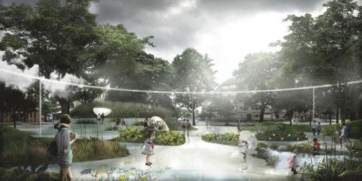 Render di piazza di San Kjeld dopo gli interventi ambientali (© Tredje Natur)