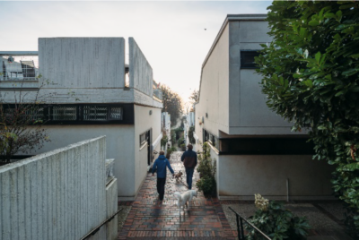 Gordon Benson and Alan Forsyth/London
Borough of Camden, Branch Hill dusk view down
stepped alley.
Photo © Tim Crocker, from Mark Swenarton, Cook’s Camden: The Making of Modern Housing (Lund Humphries)