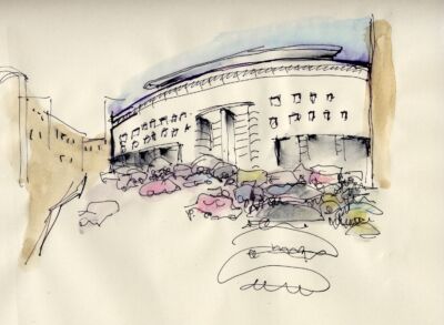 Palazzo delle poste (disegno di Davide Vargas)