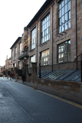 Glasgow School of Art. Entrance North Façade on Renfrew Street. Photo: William J.R. Curtis December 2009