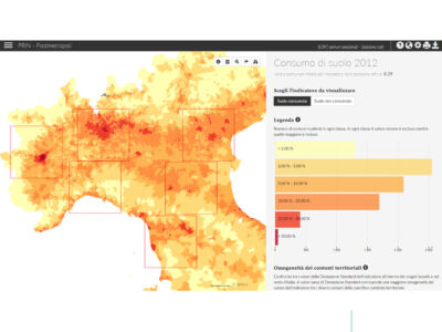 Mappa del consumo di suolo al 2012 in alcune regioni urbane del nord e del centro Italia (Atlante dei territori del post-metropolitano)