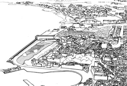 Il progetto per l’approdo del Foro Italico con il Padiglione per le arti, di Pasquale Culotta e Giuseppe Leone