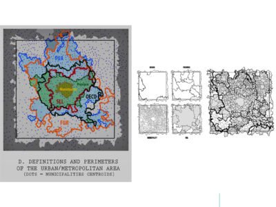Mappa delle differenti classificazioni e perimetrazioni dell'area urbana metropolitana milanese (Atlante dei territori del post-metropolitano)