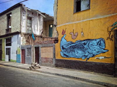 Edificio abbandonato nel quartiere Callao