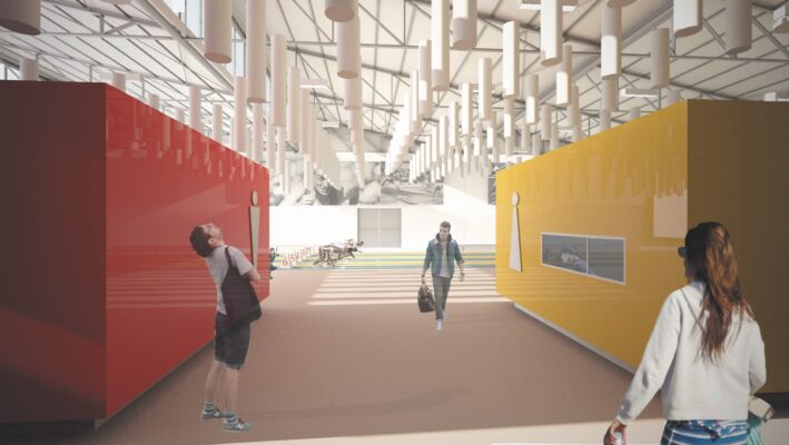 Atletica leggera (progetti di riuso temporaneo degli edifici in via Gioia del gruppo coordinato da Andrea Rinaldi e composto da Livio Beneventi, Elena Cattani, Laura Credidio, Lucio Iotti, Irene Passerini, Anna Scuteri)