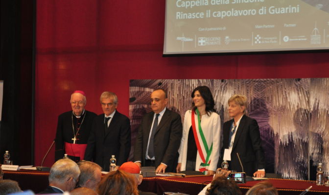 Le principali autorità, alla conferenza Stampa del 27/09. Da sinistra: Nosiglia, Chiamparino, Bonisoli, Appendino, Pagella