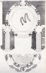 Guarino Guarini, pianta della cappella del Sudario di Torino, dalla “Architettura Civile”, Torino 1737
