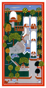 Balkrishna Doshi, miniatura del suo studio di progettazione Sangath, Ahmedabad, 1980 (© Vastushilpa Foundation, Ahmedabad)