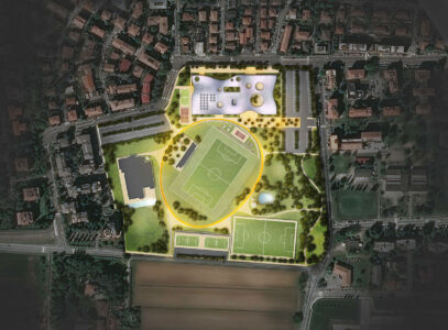Progetto vincitore del concorso per il nuovo polo scolastico a San Lazzaro di Savena (© Mario Cucinella Architects)