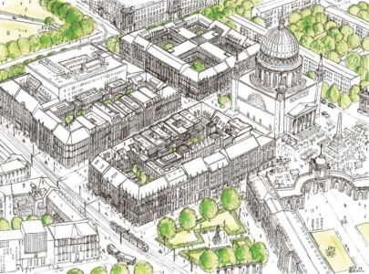 Uno schizzo dell'Alter Markt come potrebbe diventare entro cinque anni