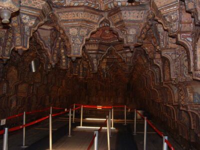 Soffitto della Cappella Palatina dal ponteggio durante il restauro del 2005-2009 (foto Silvia Mazza)