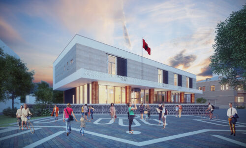 Trasformazione della biblioteca in sede del nuovo Municipio (Courtesy of BOLLES+WILSON GmbH & Co. KG)