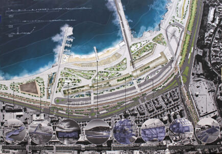 Gruppo di lavoro della Facoltà di Architettura e Urbanistica dell'Università statale, progetto vincitore del concorso per l'area del molo Baròn